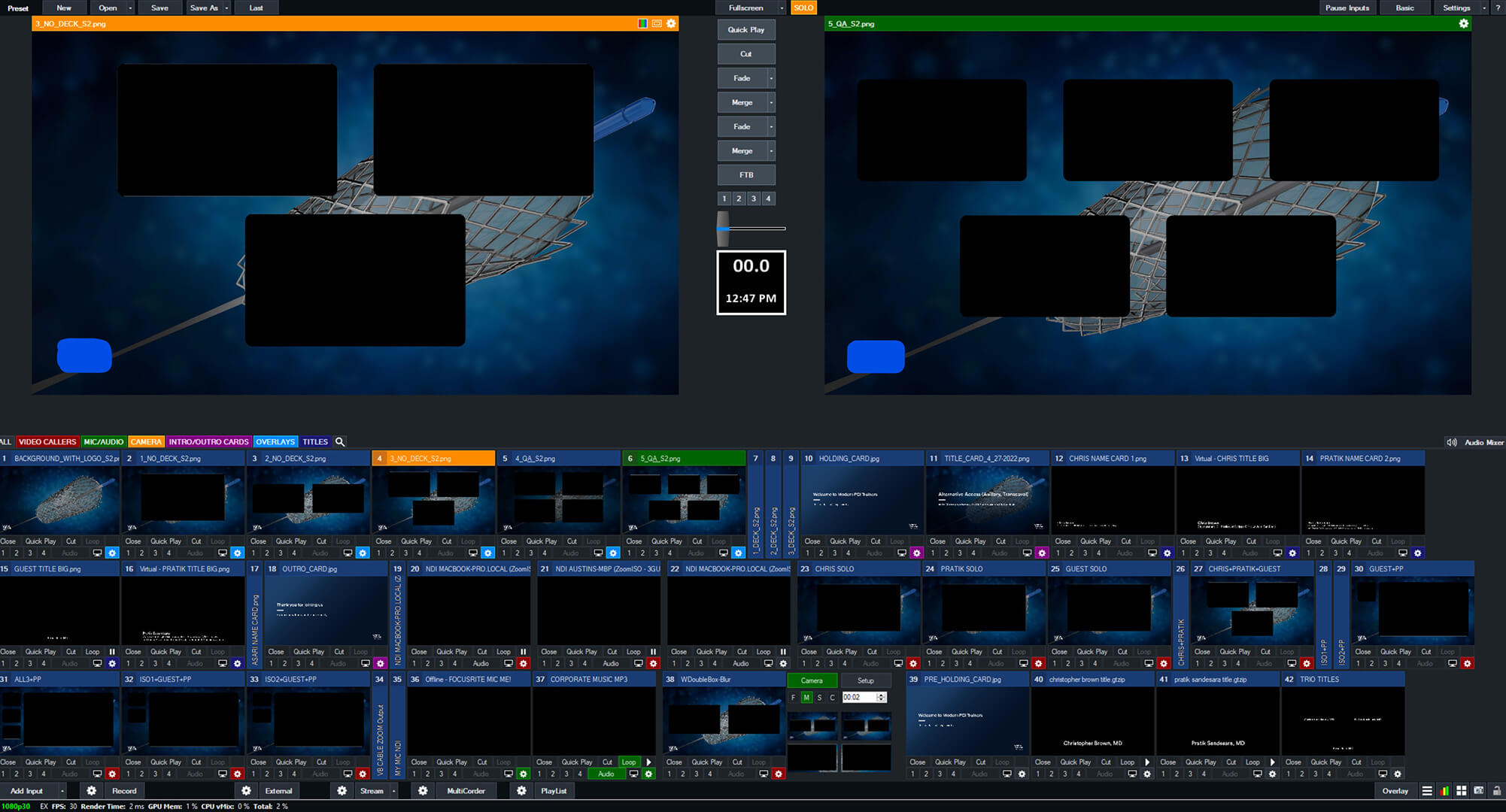 vMix - empty session setup